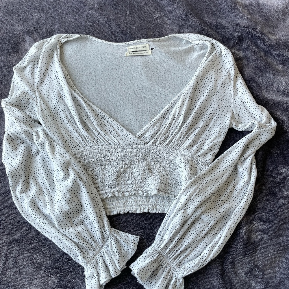Women's White Urban Outfitters Polka Dot Top